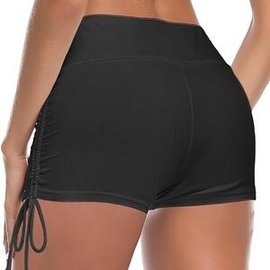 Allure Black Women's Athletic Shorts with Side Ties A0379